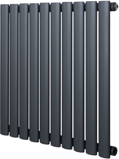 Ovale design radiator - 1 kolom - 600x600 mm - grijs