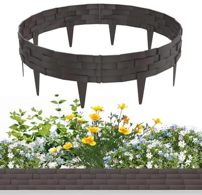 Gazonrand 10 m - Steenlook Kunststof Bloemperkrand voor Tuin