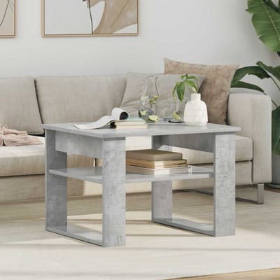 vidaXL - Salontafel - Beton - Grijs - 64 - x - 54 - x - 44 - cm - Bewerkt - hout
