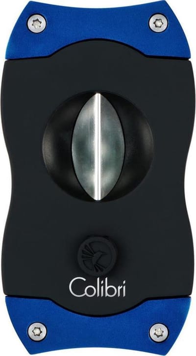 Sigarenknipper Colibri V-Cut zwart - blauw
