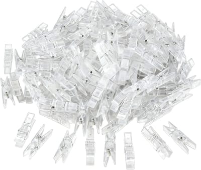 Miniatuur Transparante Wasknijpers 150 Stuks - 2.5 cm Kleine Plastic Clips voor Foto's, DIY, Knutselen en Kaarten