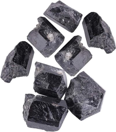 Dailygoods - Dailygoody - Ruwe zwarte toermalijnstenen - Natuurlijke mineralen - Voor sieraden en decoratie - Zwart - Helende steen - Voor wellness en creativiteit..