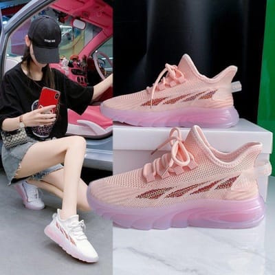 Nieuwe Dames Sportschoenen Ondiepe Mond Lage Top Enkele Schoenen Drainage Vlieg Geweven Mesh Zachte Zool Trendy Schoenen 40