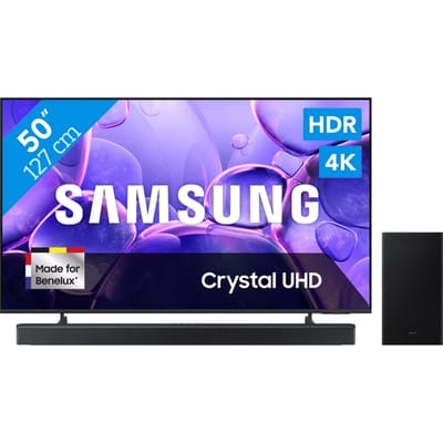 Samsung 50" Crystal UHD U8070F (2025) + Samsung HW-B750F Zwart