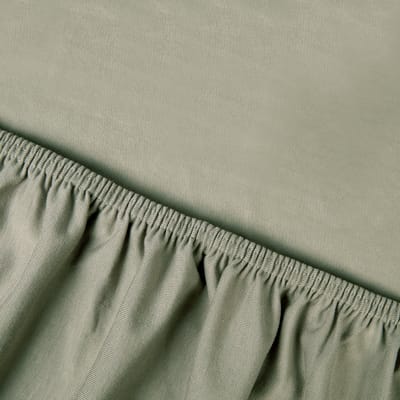 Kayori Saiko Hoeslaken Premium Jersey - 80-100x200-220cm - Matrasdikte 35 cm - Biologisch Katoen - Olijfgroen