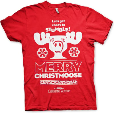National Lampoon's Christmas Vacation - Merry Christmoose Heren Tshirt - S - Rood