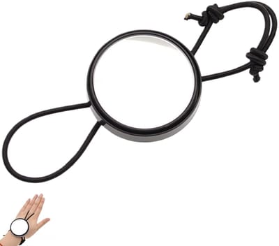 Duikspiegel - Duikspiegel voor de pols - Corrosiebestendige duikspiegel - met verstelbare band - voor duikers, snorkelen, buitensporten, grotduiken - 5.7×5.7×1.4cm - zwart