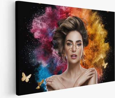 Saammp Muurcirkel Hout - Mooie zwarte panter - Natuur - Dieren - Ø 90 - Wandcirkel - Wanddecoratie Cirkel - Muurdecoratie Woonkamer - Slaapkamer decoratie - Rond Schilderij