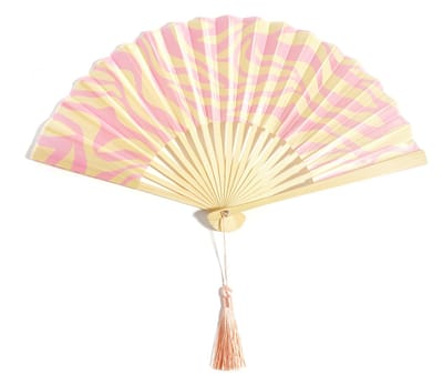 Opvouwbare Waaier met Zebraprint - Trendy Handwaaier - Stijlvol Accessoire voor Festivals, Vakantie en Warme Dagen - Geel/Roze