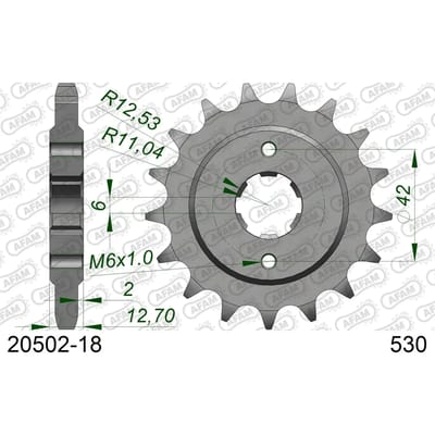 Tandwiel Afam 530 18 dents