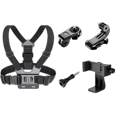 1 set Support de Clip de Téléphone Réglable Avec Sangle de Poitrine Support de Fixation pour Caméra de Sport Caméra de Téléphone Mobile Accessoire de Support Noir noir