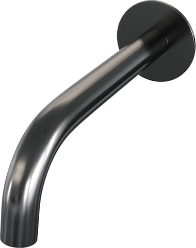 Brauer Gebogen uitloop met rozet gunmetal geborsteld PVD