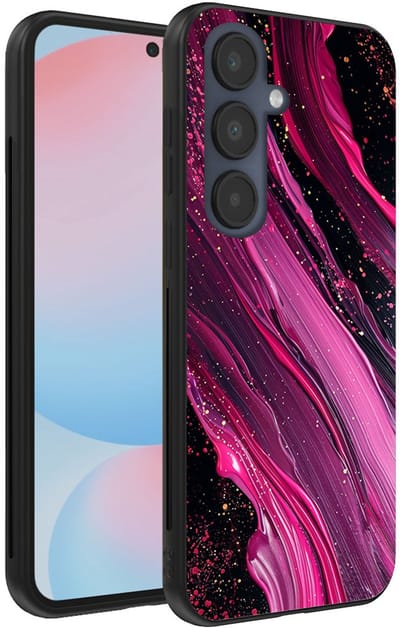 Smartphonica Telefoonhoesje Geschikt voor Samsung Galaxy S24 FE met marmer opdruk - TPU backcover case marble design - Paars Roze geschikt voor Samsung Galaxy S24 FE