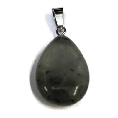 Aramat Jewels | Hangers | Grijze Agaat Druppel Hanger natuursteen | | | |20mm | Staal | Volwassenen | Verkleurd niet