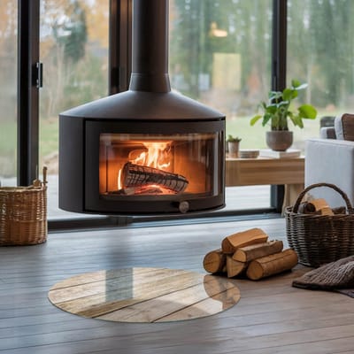 Coloray Vloerplaat Houtkachel - Plaat onder Houtkachel - 60 cm x 60 cm - Kachel Onderplaat - Beige Vloerplaat Kachel - Verwarmingsaccessoires - Onderplaat Kachel - Houtkachel Vloerplaat - Vloerplaat Voor Kachel