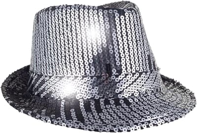 Funny Fashion Carnaval verkleed hoedje - zilver glitter - zwart verloop - volwassenen - voor diverse thema's