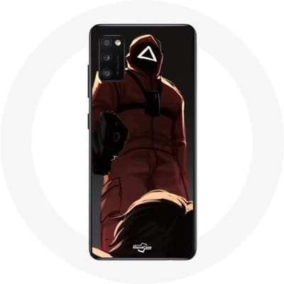 Samsung Galaxy A41 Hoesje Inktvis Game Rode Soldaat met Driehoeksmasker rood