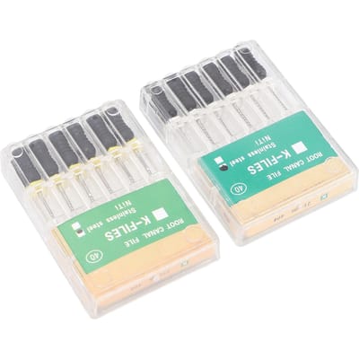 Fichier endodontique pour canal radiculaire dentaire #40 K-Files Acier Inoxydable Outil Dentaire Professionnel Accessoire gray