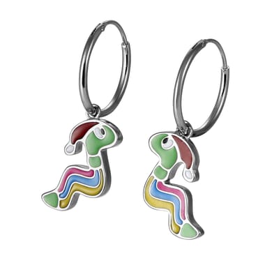 Orphelia 'Slang' Kinderen 925 Echt Zilveren Dangle Oorbellen - Zilver ZO-7454