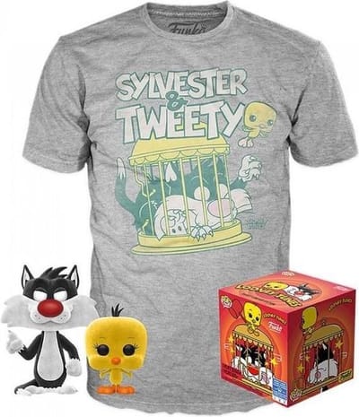 Funko Pop! Tee Box: Looney Tunes - Sylvester and Tweety (Flocked Exclusive) Maat XL
