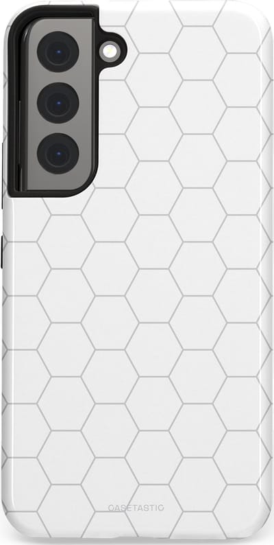 Casetastic Hoesje Geschikt voor Samsung S22 - Stijlvolle Beschermende Duo-layer Case - Zilverraat