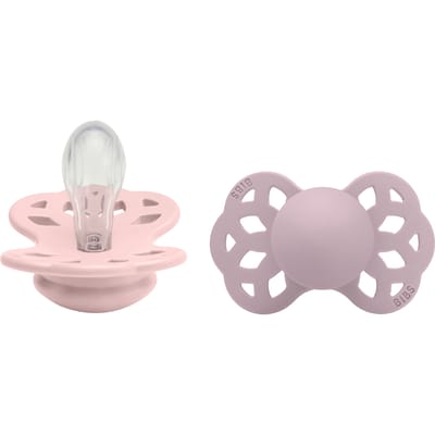 BIBS Infinity 2 Pack Silicone Symmetrical Size 1 Blossom/Dusky Lilac 2 st