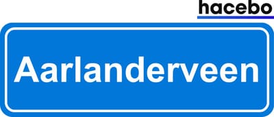 Hacebo - Plaatsnaam Sticker - 29x10 CM - Aarlanderveen sticker - Verkeersborden sticker - grappige cadeaus - Aarlanderveen