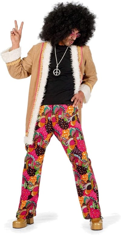 Herencostuum Hippie Stijl Met Lange Jas en Pijpen
