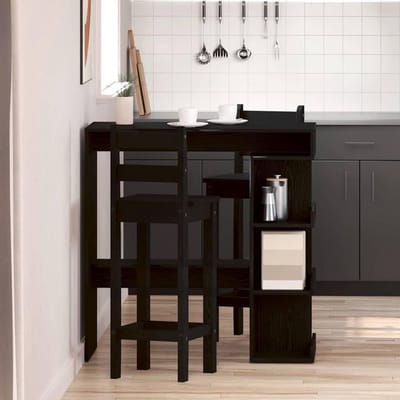 Bartafel - Hoge tafel Bistrotafel - Gezellige avonden - Modern design - 100 x 48 x 1015 cm - Zwart eiken-look