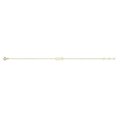 New Bling Goud 9NBG-0081 14 karaat gouden armband 16,5+1+1 cm - LOVE 13x5 mm - Goud