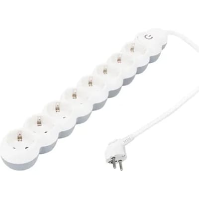 Sencys Stekkerdoos 8-voudig Wit 1,5 Meter