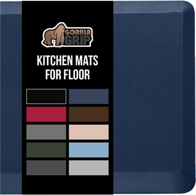 Antivermoeidheidsmat - Staande bureau mat - Comfortabel staan - Extra dik gewatteerd - 32 x 20 cm - Marineblauw