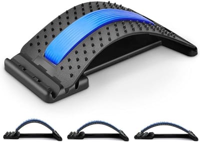EXCITAT Rugmassager - Rugstretcher - Lumbaalontspanner - Voor het strekken en ontspannen van de onderrug - Blauw
