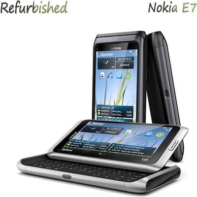 Gerenoveerde Nokia Originele Ontgrendelde Nokia E7 E-00 4.0“ 3G WIFI Mobiele Telefoon Slider Telefoon Simple Set zilver