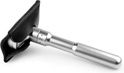 CHPN - Beschermhoesje geschikt voor Safety Razor - PU ledere hoesje voor scheermes - Zwart - Beschermkapje voor safety razor