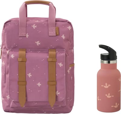 Fresk rugzak + drinkfles thermos Swallow/Birds