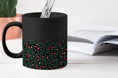 Magische Mok - Foto op Warmte Mokken - Koffiemok - Bloemen - Tuin - Patronen - Magic Mok - Beker - 350 ML - Theemok