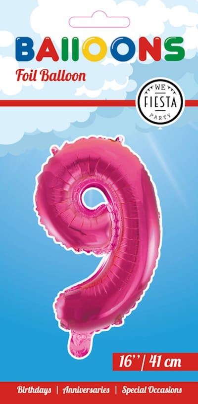 Folieballon 16" nmr. 9 - Roze