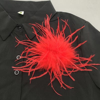 Struisvogelveren broche voor kleding vrouwen veren pin broche sieraden haaraccessoires hoofddeksels broche schoen veer mode luxe red