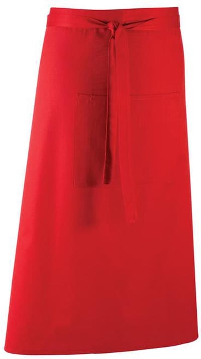 Restaurant schort lang Red I PR158 11 kleuren | Bar Apron Twillweefsel: soepel en sterk. Middenzak met plaats voor een pen. Verkrijgbaar in 11 kleuren I Horeca kleding