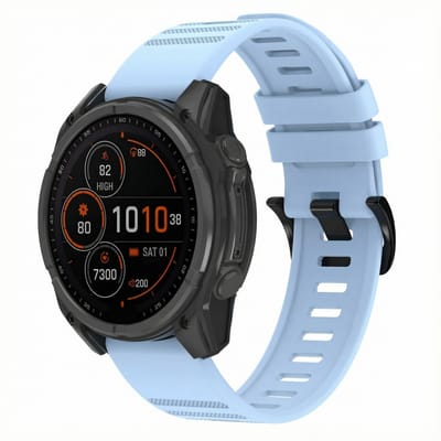imoshion Stripe Siliconenbandje - Geschikt voor Garmin 22 mm aansluiting - Lichtblauw