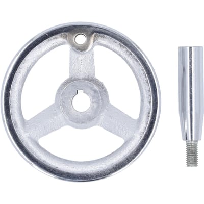 3-spaaks Handwiel met Draaibaar Handvat Gietijzeren Rond Handwiel voor Draaibank Freesmachine Slijpmachine 12x100MM