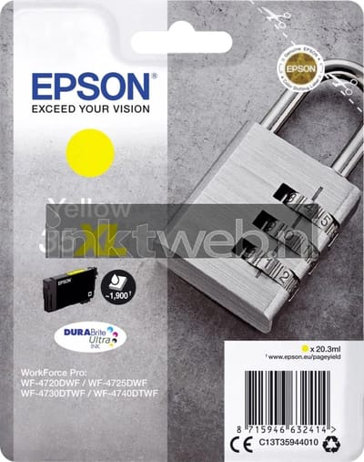 Epson T3594 nr. 35XL inktcartridge geel hoge capaciteit (origineel)