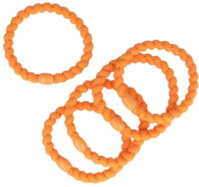 Haarsoires Haarelastieken Gedraaid - Hair Tie - Oranje - Set van 5
