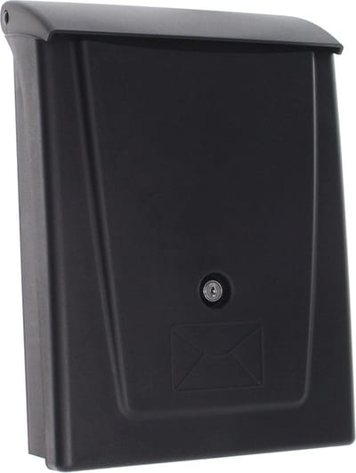 Rottner Kunststof Brievenbus Posta Zwart - 34x25x11 cm - Inworp: 3,2x21.5 cm