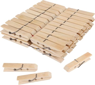 Grote wasknijpers van hout 7 cm lang - 400 stuks - bamboe houten klemmen - foto's memo's wasgoed - doe-het-zelfprojecten