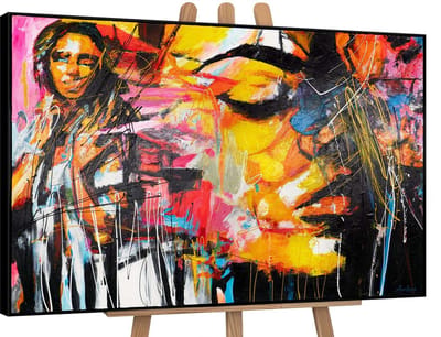 Canvas schilderij groot handgeschilderd kleursymfonie abstract uitbundig – YS-Art Gallery – Uitbundige wanddecoratie voor woonkamer – Modern schilderij voor hal en kantoor
