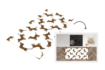 Keukenloper - Loper keuken - Patronen - Hond - Teckel - 120x60 cm - Keukenloper vinyl