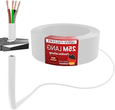 Flexibele Leiding - Apparaatkabel PVC - Huishoudelijk Gebruik - 4 Geleiders - Tot 100m - Wit