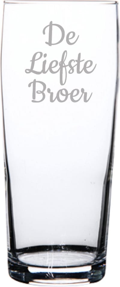 Gegraveerde bierfluitje 19cl De Liefste Broer